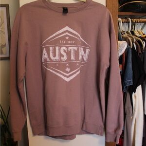 Austin Texas Graphic Crew Neck Sweater - Purple